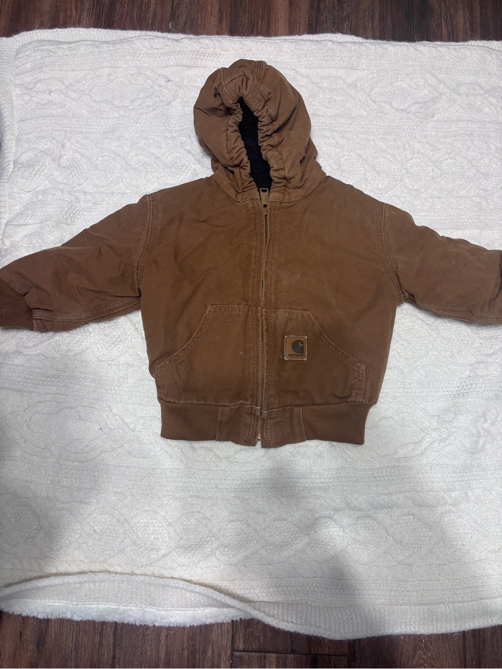 Carhartt Black Lined Jacket with Brown Trim